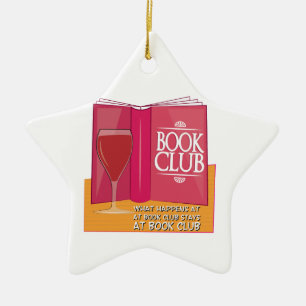 What Happens At Book Club Ceramic Tree Decoration