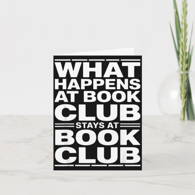 What happens at book club funny reader  card (Front)