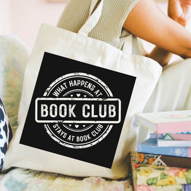 What Happens at Book Club Retro Style Tote Bag (Creator Uploaded)