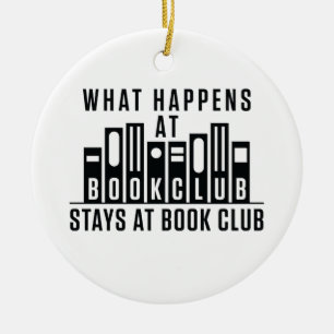 What Happens At Book Club Stays at Book Club Ceramic Tree Decoration
