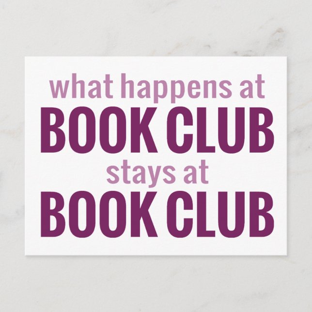 What Happens at Book Club Stays at Book Club Postcard (Front)