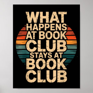 What happens at book club stays at book club retro poster