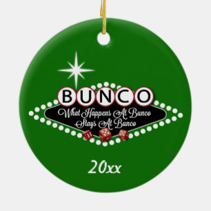 What Happens At Bunco Round Ceramic Tree Decoration