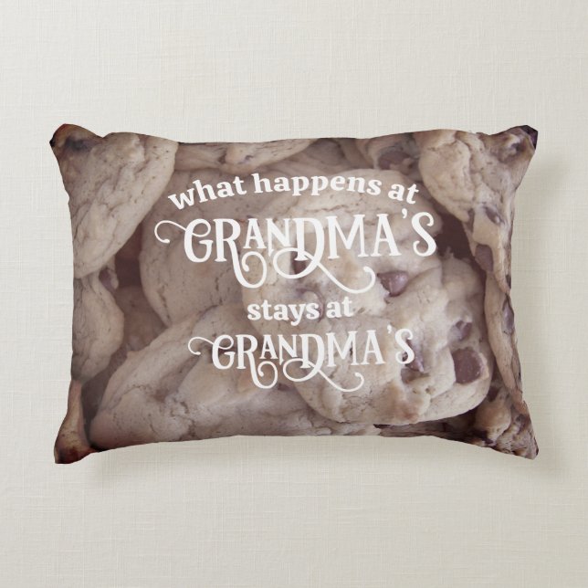 What Happens at Grandma's Stays at Grandma's Photo Decorative Cushion (Front)