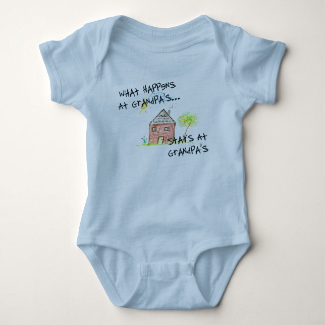 What Happens At Grandpa's Sleeper Baby Bodysuit (Front)
