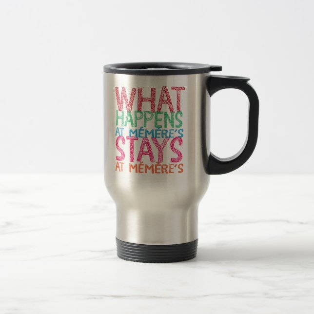What happens at Memere's stays at Memere's Travel Mug (Right)