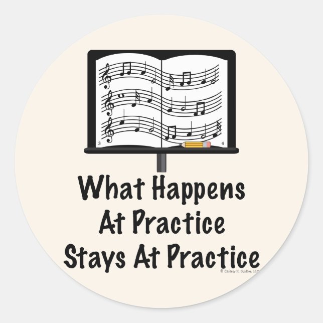 What Happens At Practice Orchestra Sticker (Front)