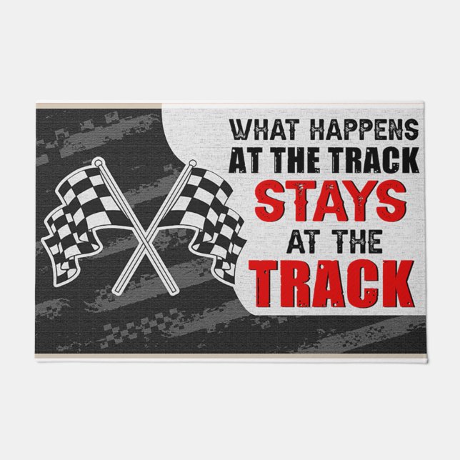 What Happens At The Track Mat, Racing   Doormat (Front)