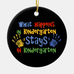 What Happens In Kindergarten Personalised Ornament