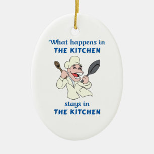 WHAT HAPPENS IN KITCHEN CERAMIC TREE DECORATION