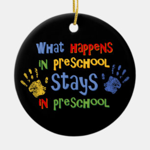 What Happens In Preschool Personalised Ornament