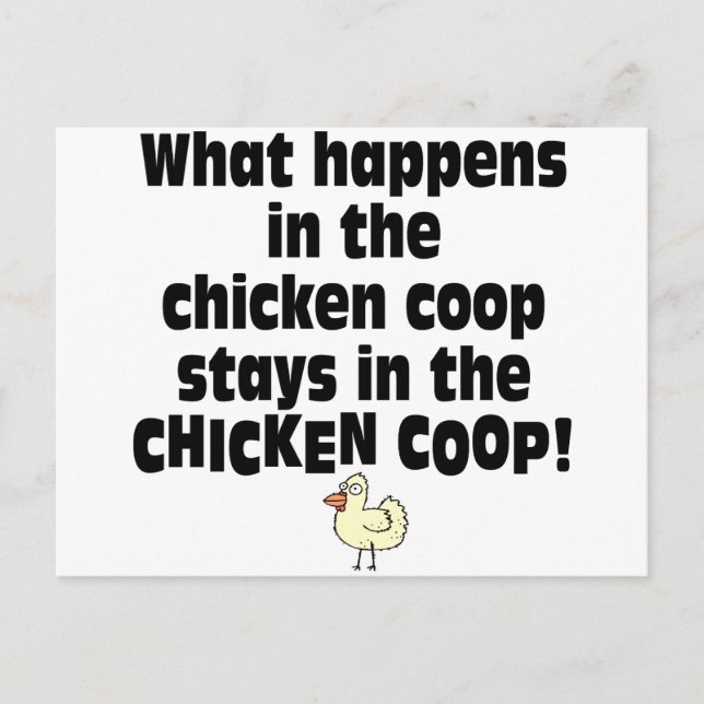 What Happens in the Chicken Coop Postcard (Front)