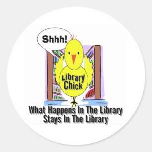 What Happens In The Library... Classic Round Sticker