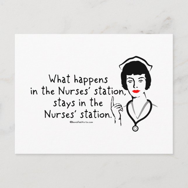 What Happens in the Nurses Station Postcard (Front)