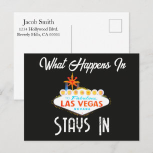 What Happens in Vegas Stays in Las Vegas Night Postcard