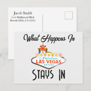 What Happens in Vegas Stays in Las Vegas Night Postcard