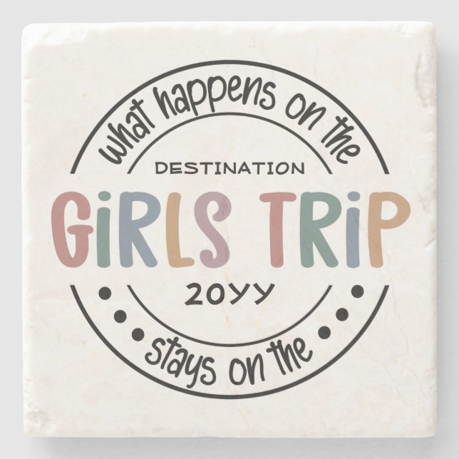 What happens on Girls Trip Custom Girls Weekend Stone Coaster (Front)