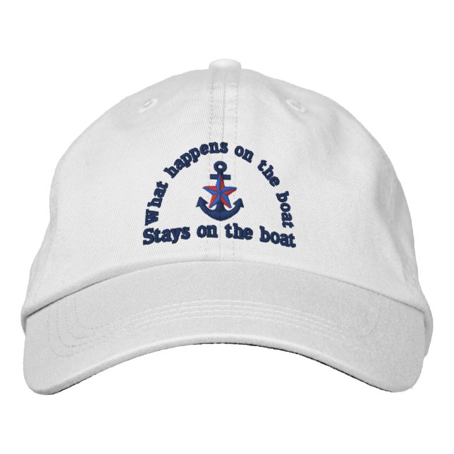 What happens on the boat nautical star anchor embroidered hat (Front)