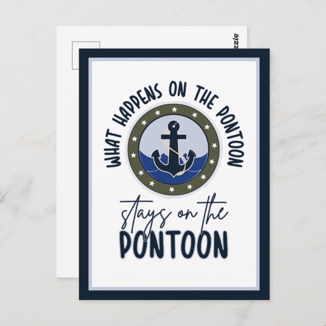 What Happens on the pontoon stays on the pontoon Postcard (Front/Back)