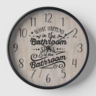 what happens stays bathroom  clock