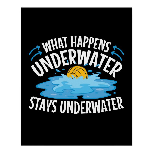 What Happens Underwater Funny Water Polo Poster (Front)