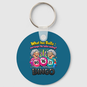 What has and keeps the ladies smiling funny bingo  key ring