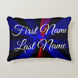 What If Blue Abstract Geometric Accent Pillow