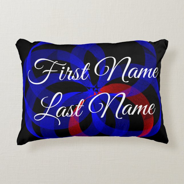What If Red Revolving Geometric Accent Pillow (Front)