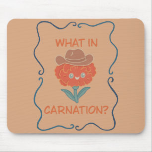 What in Carnation Funny Cowboy Flower Mouse Mat
