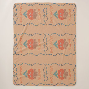 What in Carnation Funny Cowboy Flower Sherpa Blanket