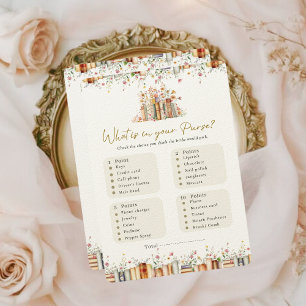 What in Your Purse Bridal Shower Book Theme Game  