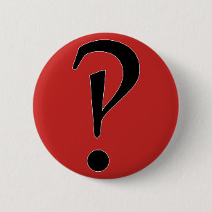 What?! interrobang?! 6 cm round badge
