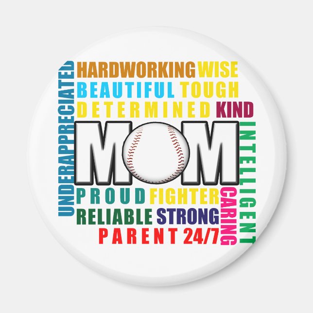 What is a Baseball Mum copy.png Magnet (Front)