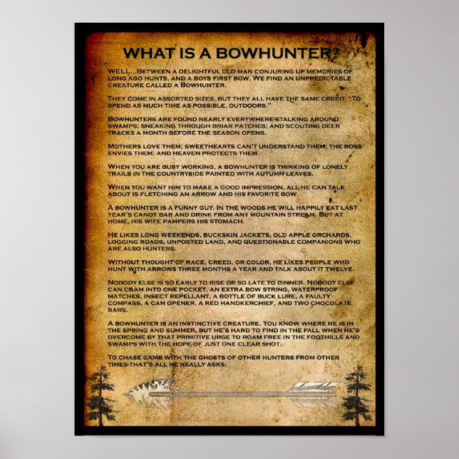 WHAT IS A BOWHUNTER POSTER (Front)