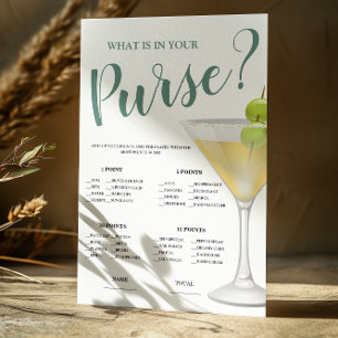 What is in Purse Elegant Bridal Game Invitation