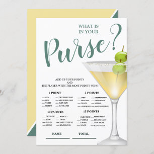 What is in Purse Elegant Bridal Shower  Invitation