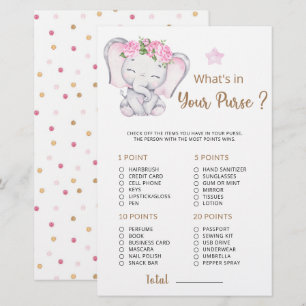 What is in Your Purse Baby Elephant Baby Shower
