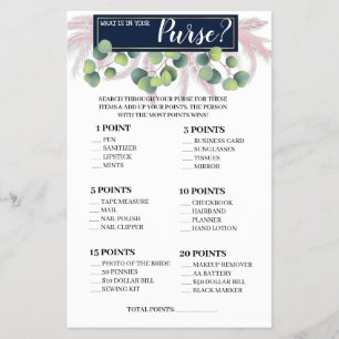 What is in your Purse Pampas Grass Game Card