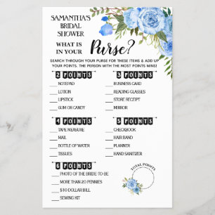 What is in Your Purse Shower Bilingual Game Card