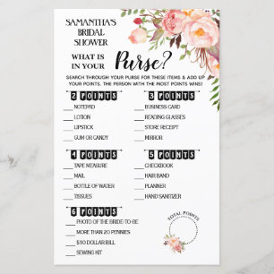 What is in your Purse shower English Spanish game