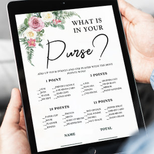 What is in your Purse Winter Bridal Game Card