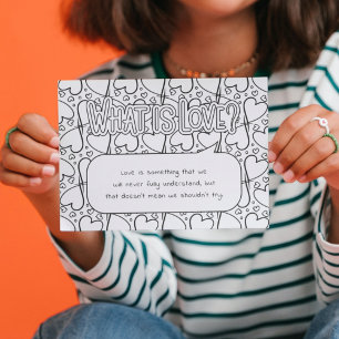 What is Love Colouring Postcard