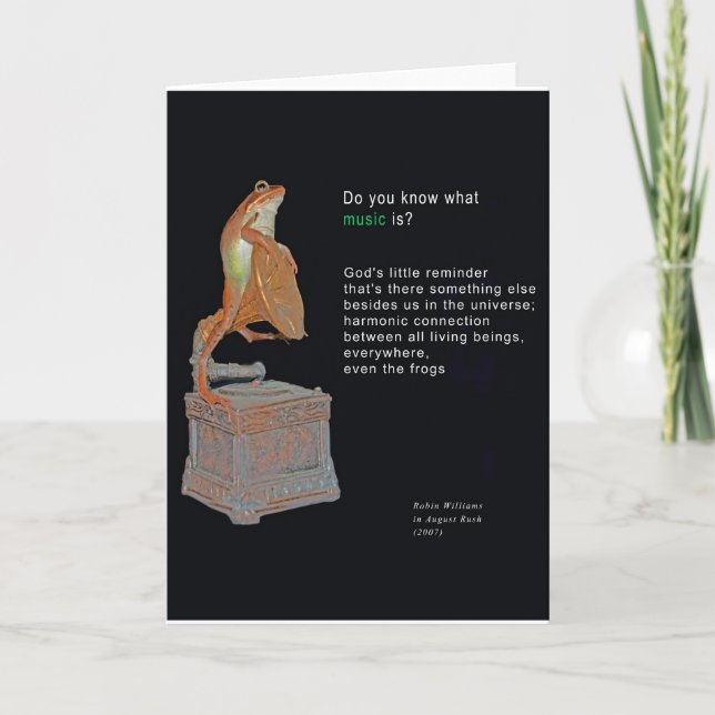 What is Music For? Greeting card (Front)