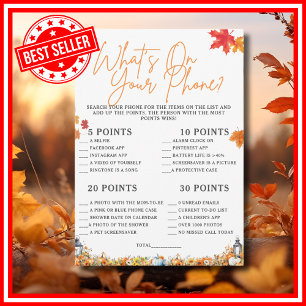 WHAT IS ON YOUR PHONE Baby Shower Game PUMPKIN Invitation