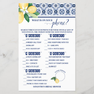 What is on your Phone Mediterranean Shower Game Flyer