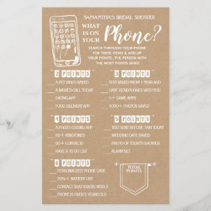 What is on your Phone shower game english spanish