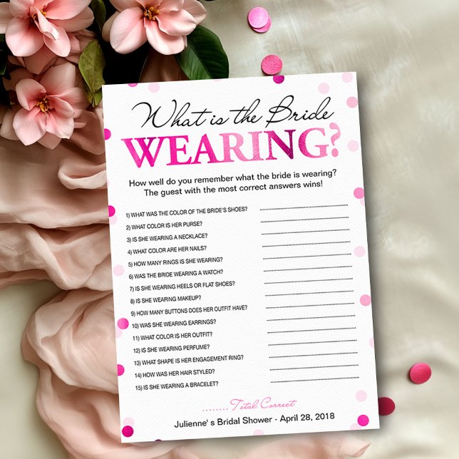 What is the Bride Wearing Bridal Shower Game Invitation (Creator Uploaded)
