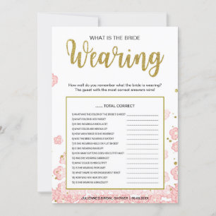 What is the Bride Wearing Game   Gold and Pink