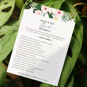 What Is The Bride Wearing Game Tropical Card