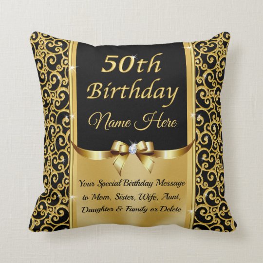 what-is-traditional-gift-for-50th-birthday-gold-cushion-zazzle-co-uk